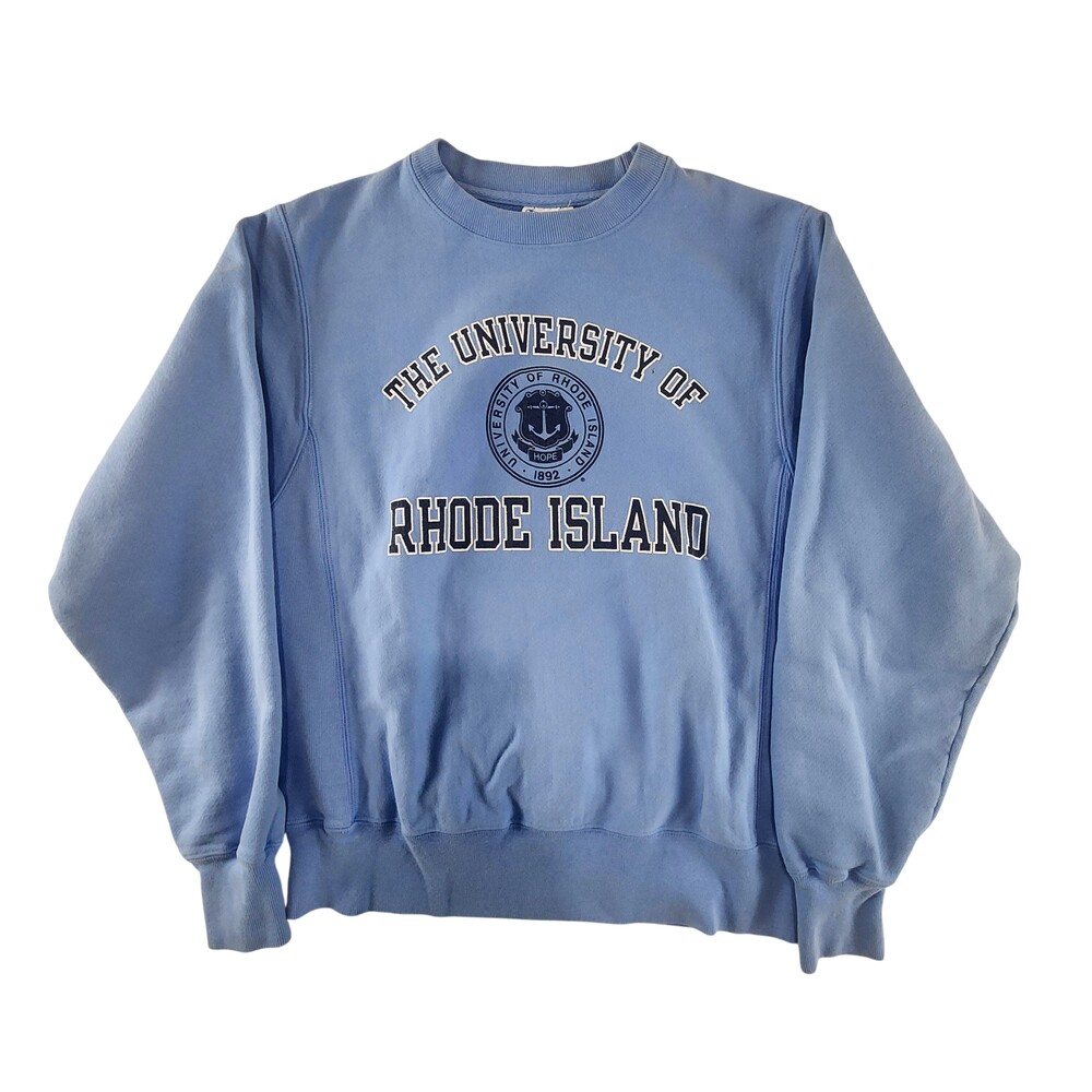 University Of Rhode Island Sweatshirt Mens Small Blue Champion Reverse Weave